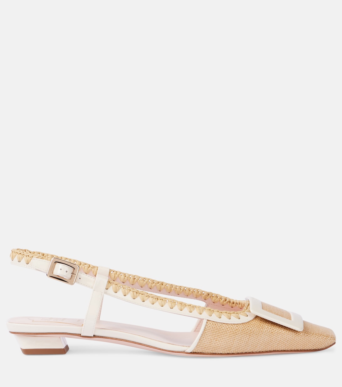 Belle Vivier canvas slingback flats | Roger Vivier