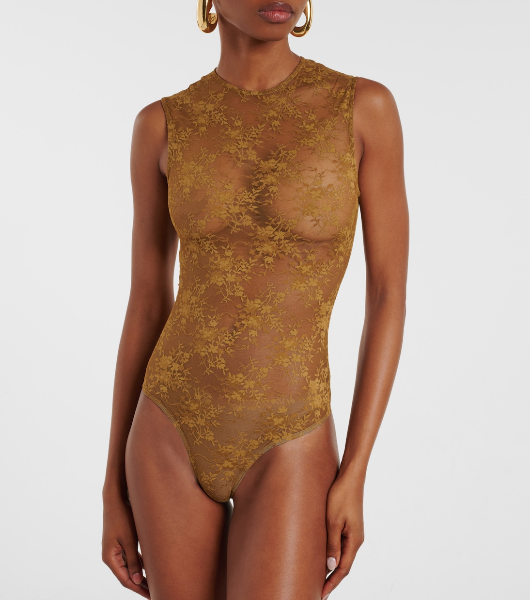 Floral sheer lace bodysuit | Alex Perry