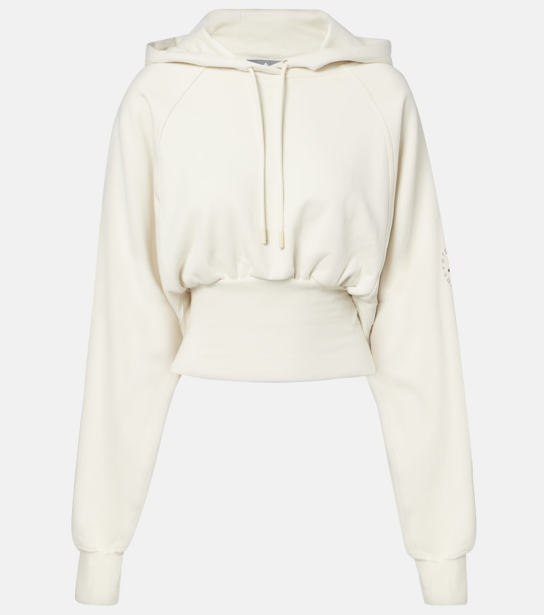 Sweat-shirt à capuche raccourci en coton | Adidas by Stella McCartney
