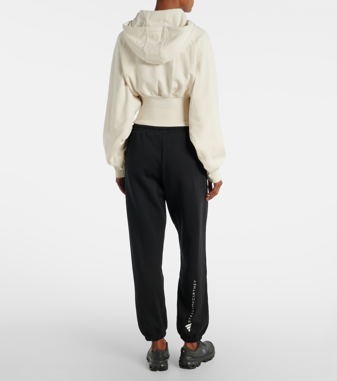Sweat-shirt à capuche raccourci en coton | Adidas by Stella McCartney