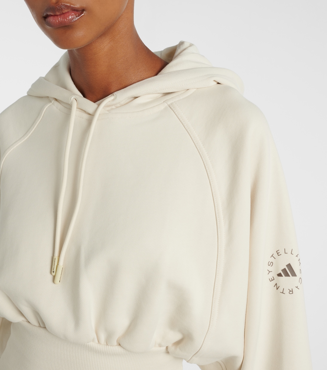 Sweat-shirt à capuche raccourci en coton | Adidas by Stella McCartney