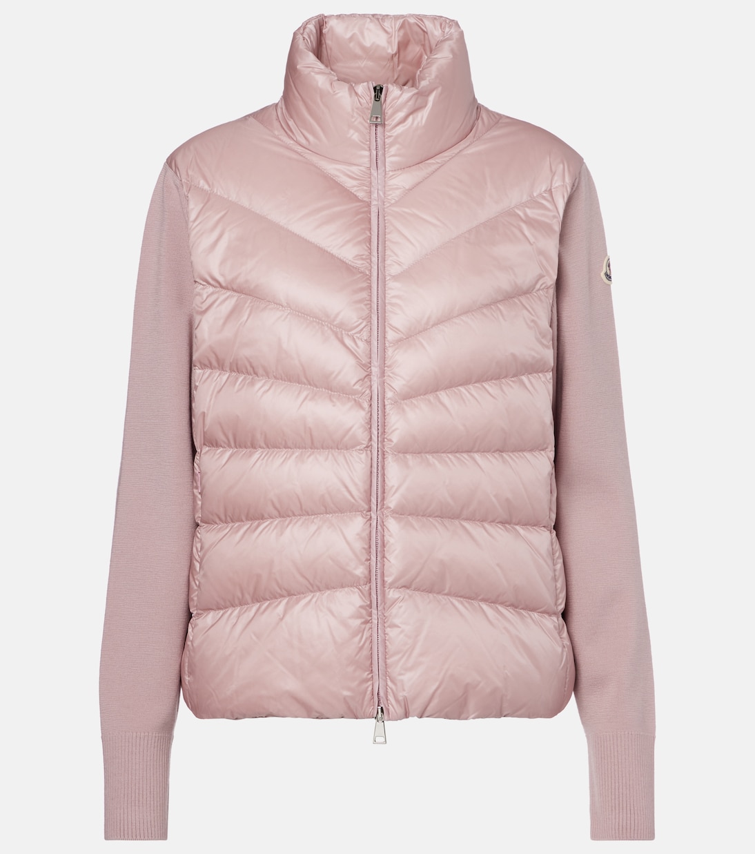 Cárdigan de lana virgen con paneles de plumas | Moncler