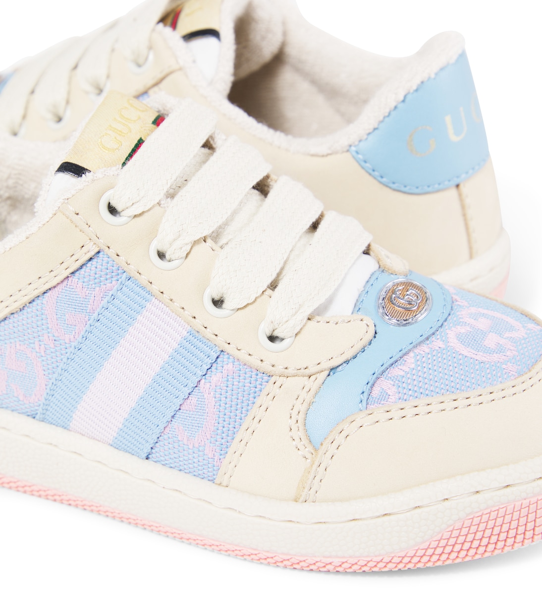 Screener GG leather-trimmed sneakers | Gucci Kids