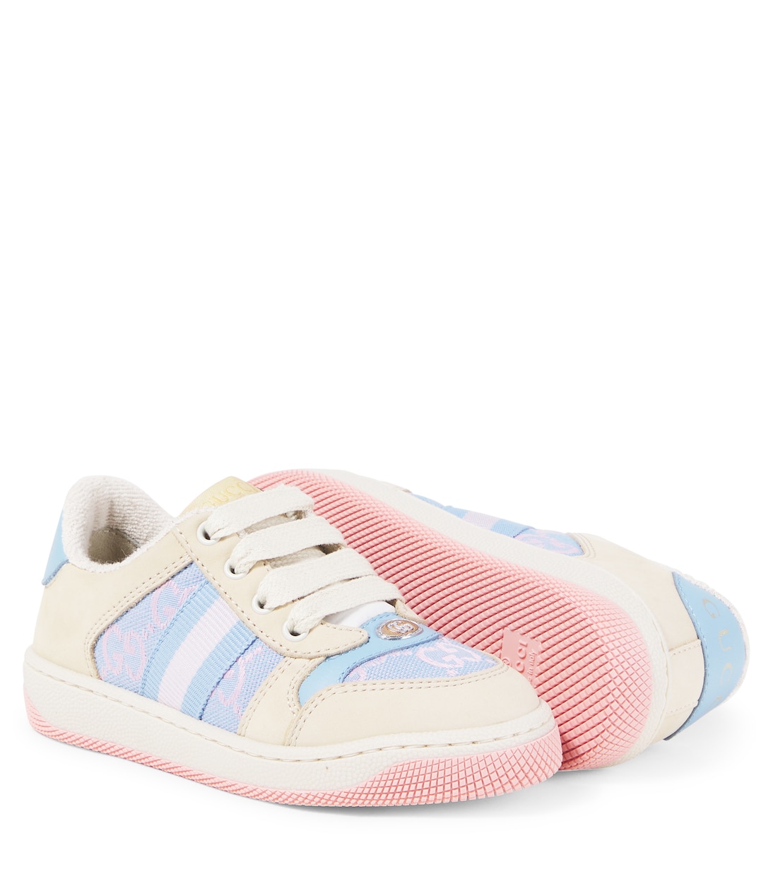 Screener GG leather-trimmed sneakers | Gucci Kids