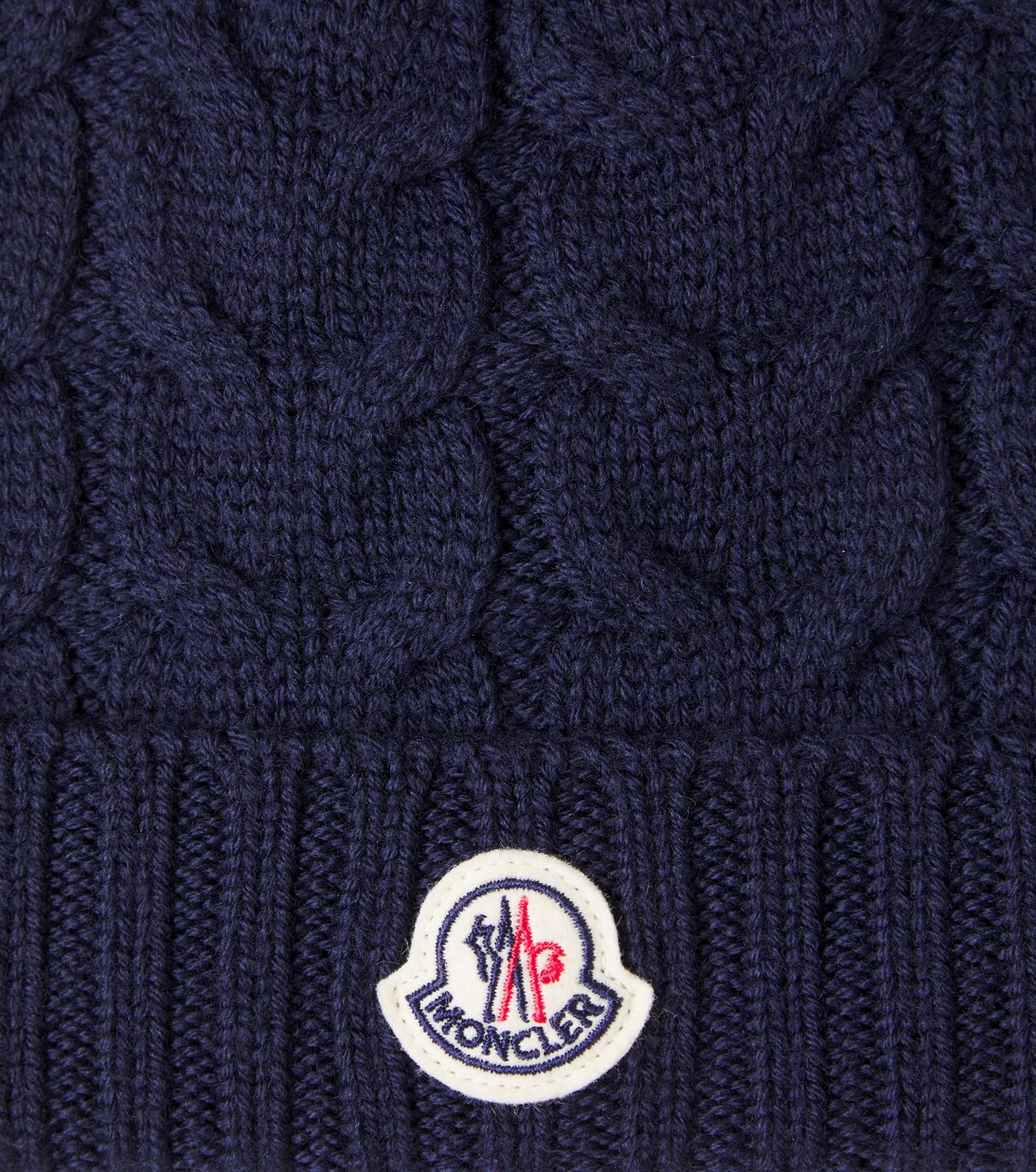 Logo cable-knit wool beanie | Moncler Enfant