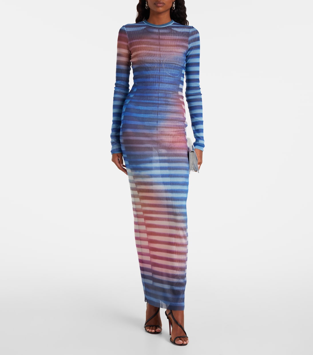 Air striped tulle maxi dress | Jean Paul Gaultier