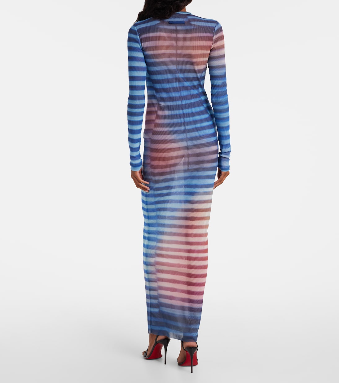 Air striped tulle maxi dress | Jean Paul Gaultier