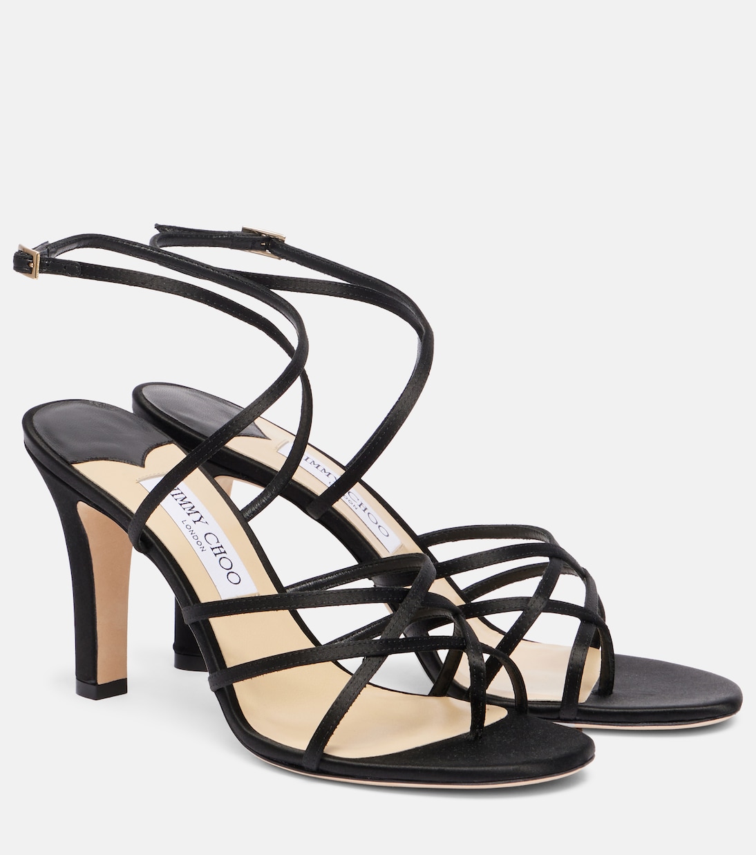Strappy 100 satin sandals | Jimmy Choo