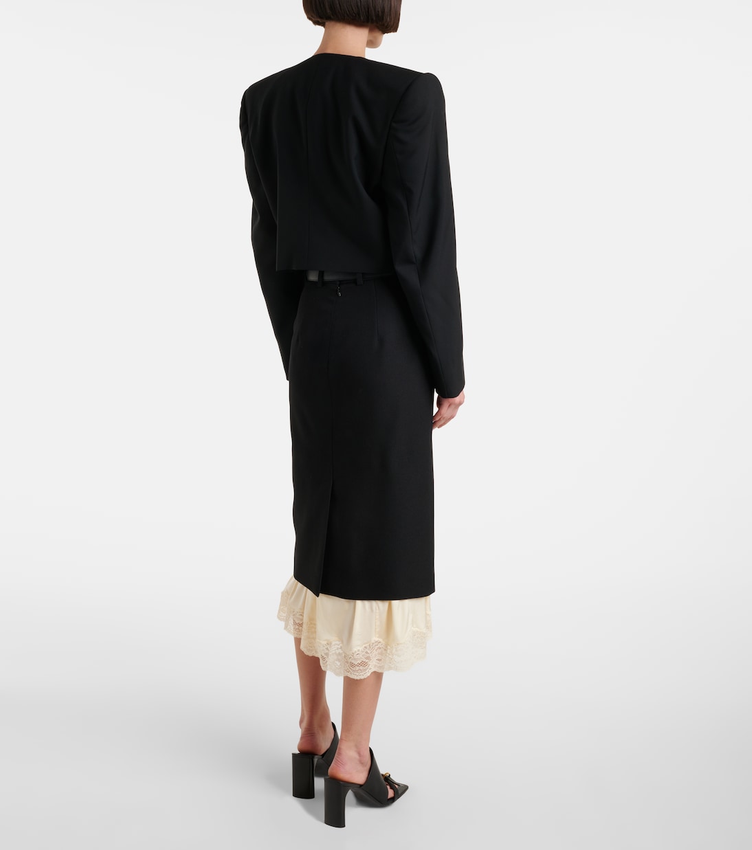 Cropped wool twill jacket | Balenciaga
