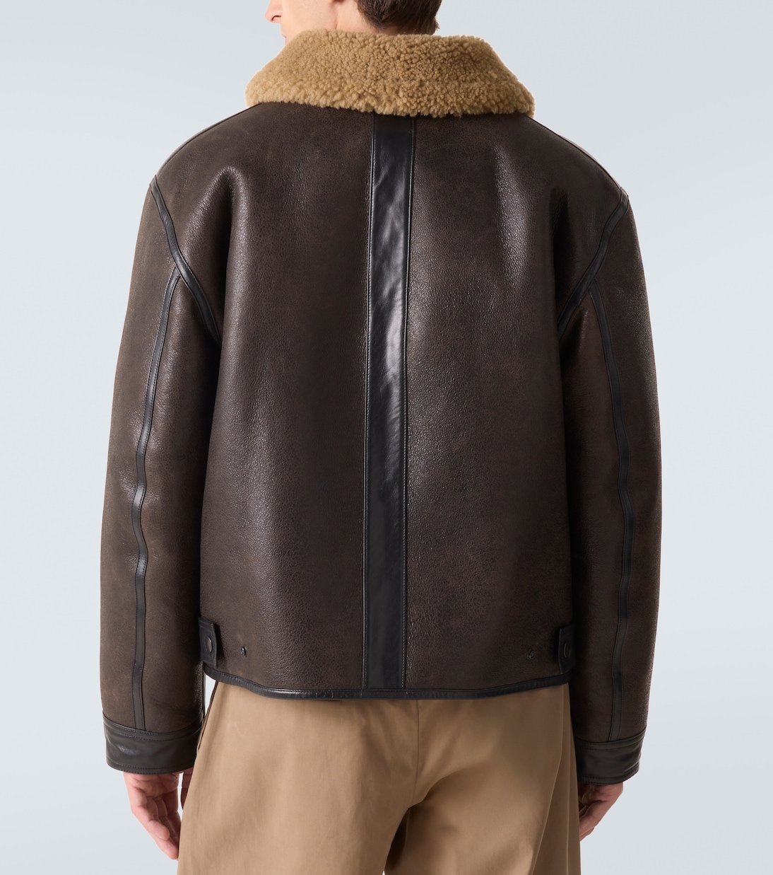 Shearling-lined leather jacket | Lemaire