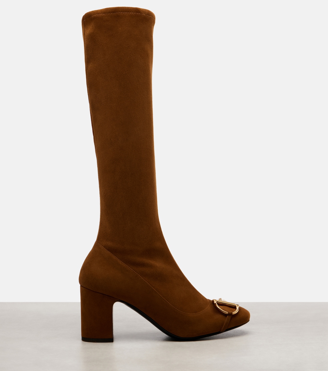 Stiefel Alfa Horsebit 75 aus Veloursleder | Gucci