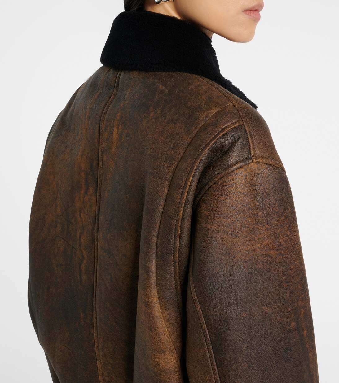 Bomberjacke Anton aus Leder mit Shearling | Nour Hammour