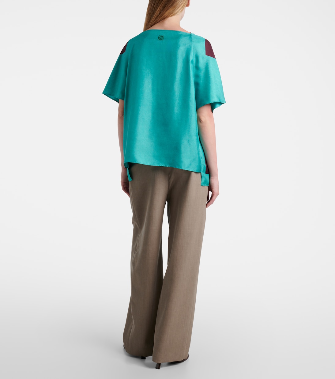 Printed silk satin top | Loewe