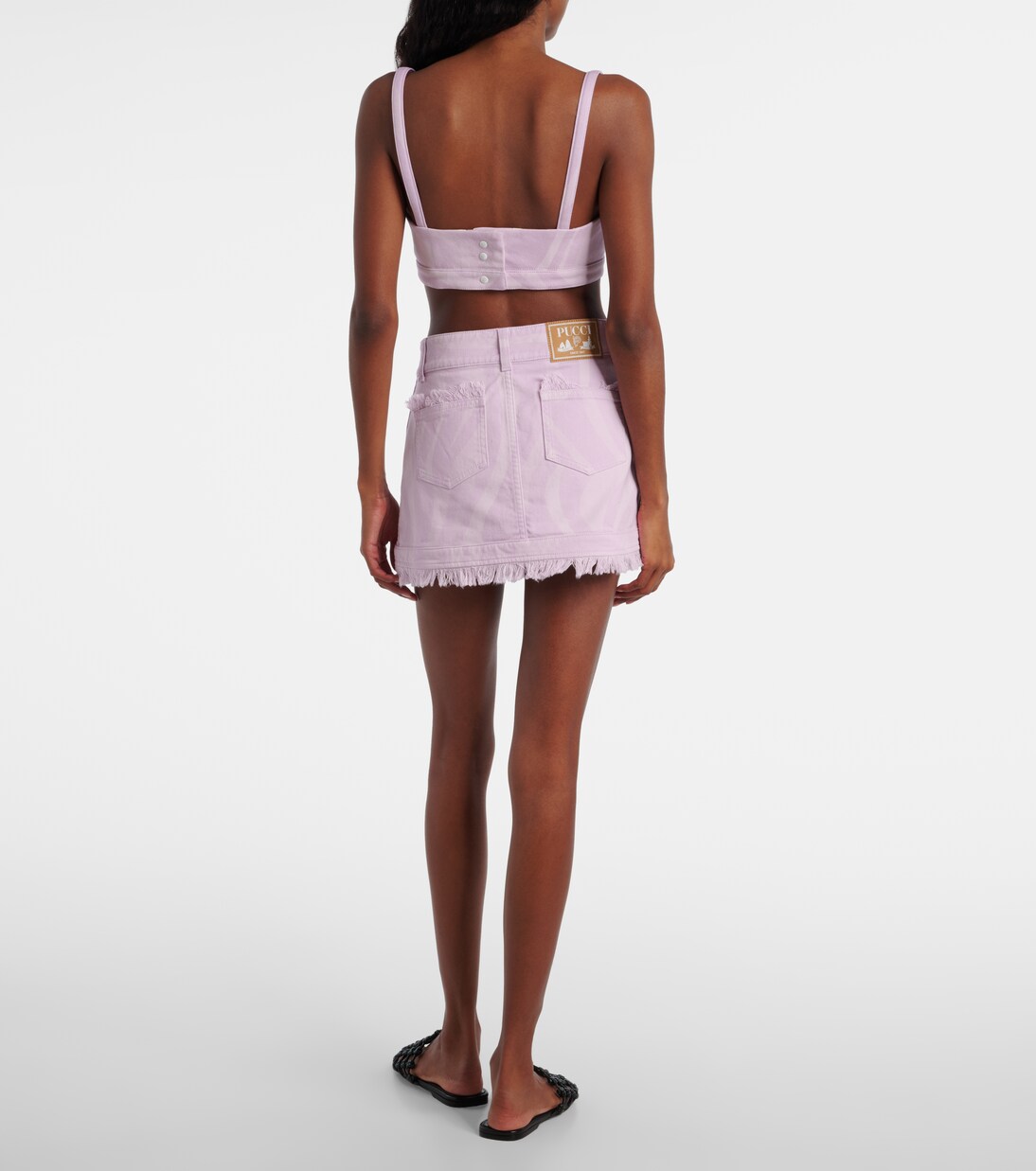 Marmo distressed denim miniskirt | Pucci