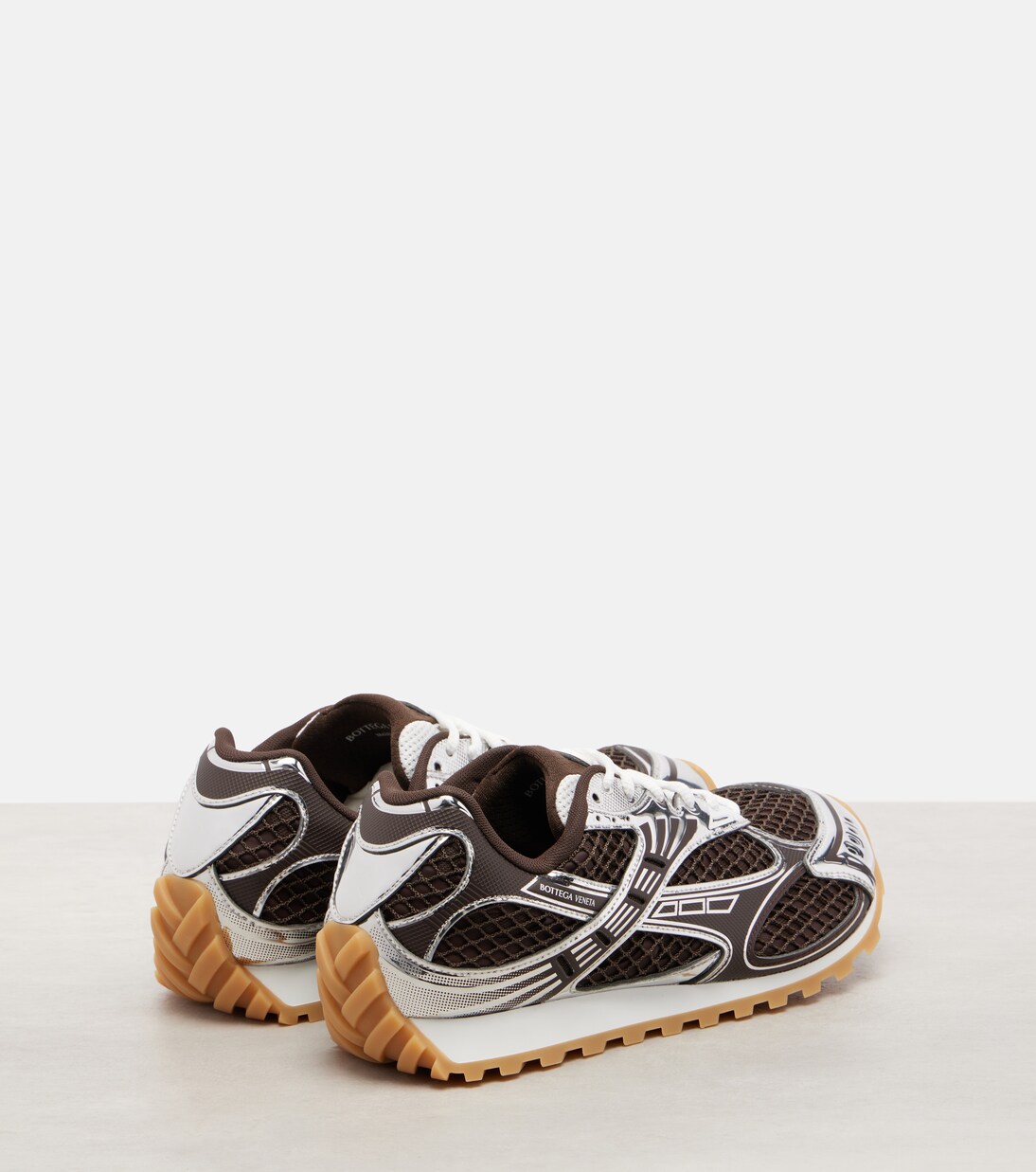 Orbit leather-trimmed sneakers | Bottega Veneta