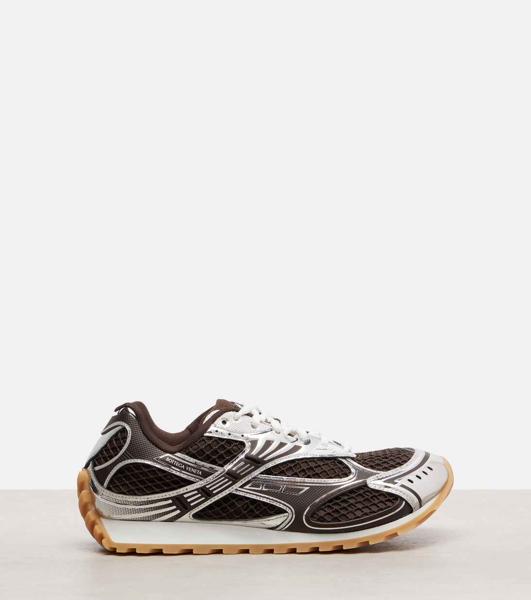 Orbit leather-trimmed sneakers | Bottega Veneta