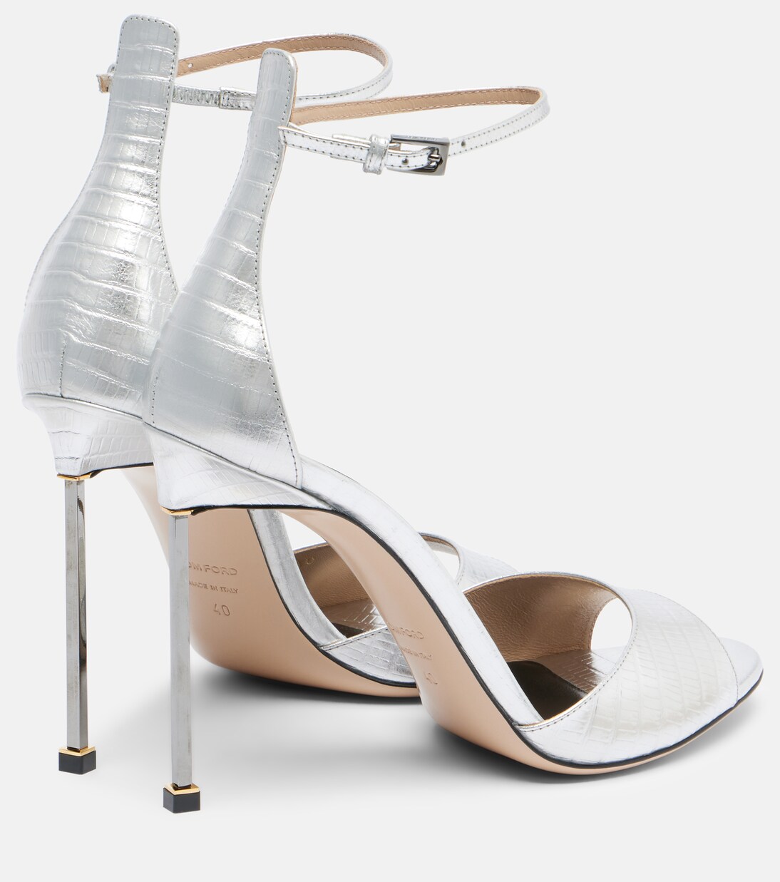 Spire metallic leather sandals | Tom Ford