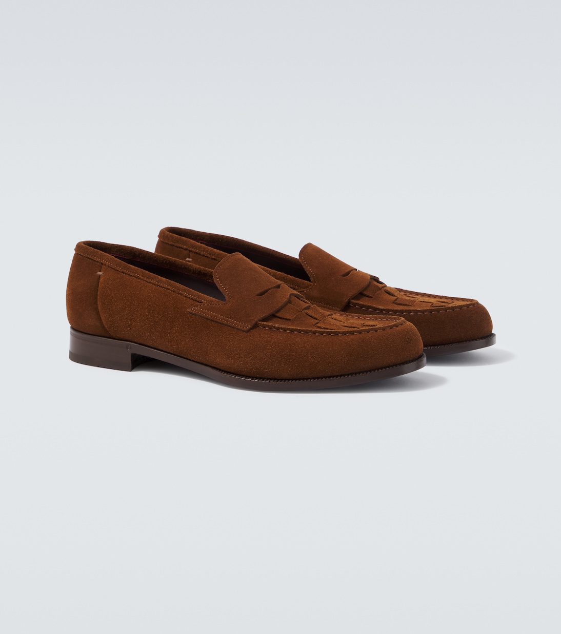 Woven suede penny loafers | Lardini