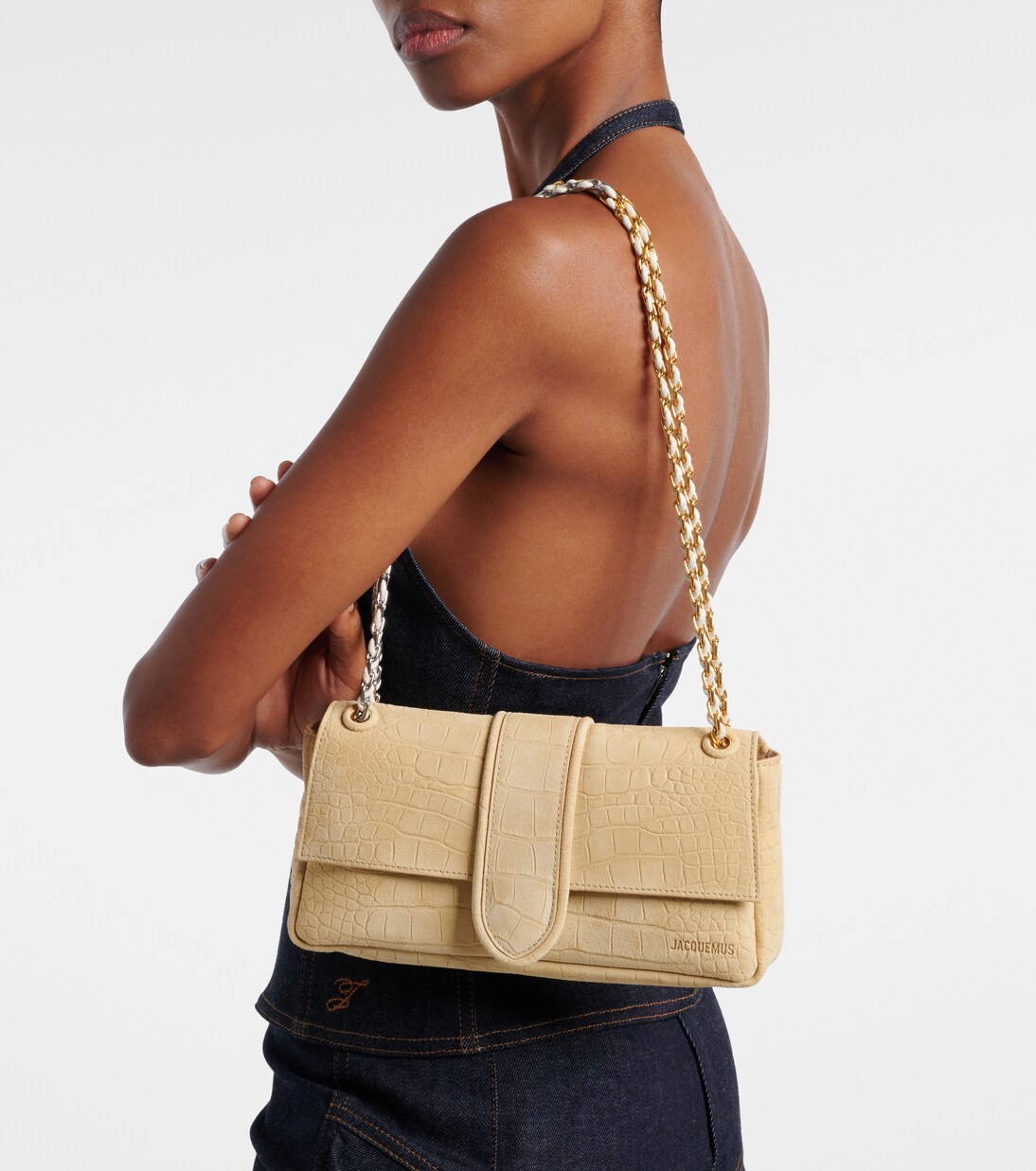 Schultertasche Bambino Chaîne aus Veloursleder | Jacquemus