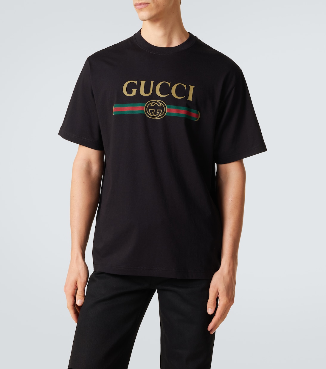 Logo cotton and silk jersey T-shirt | Gucci