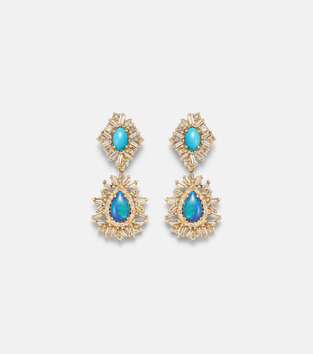 18kt gold (750/1000) earrings with gemstones | Suzanne Kalan