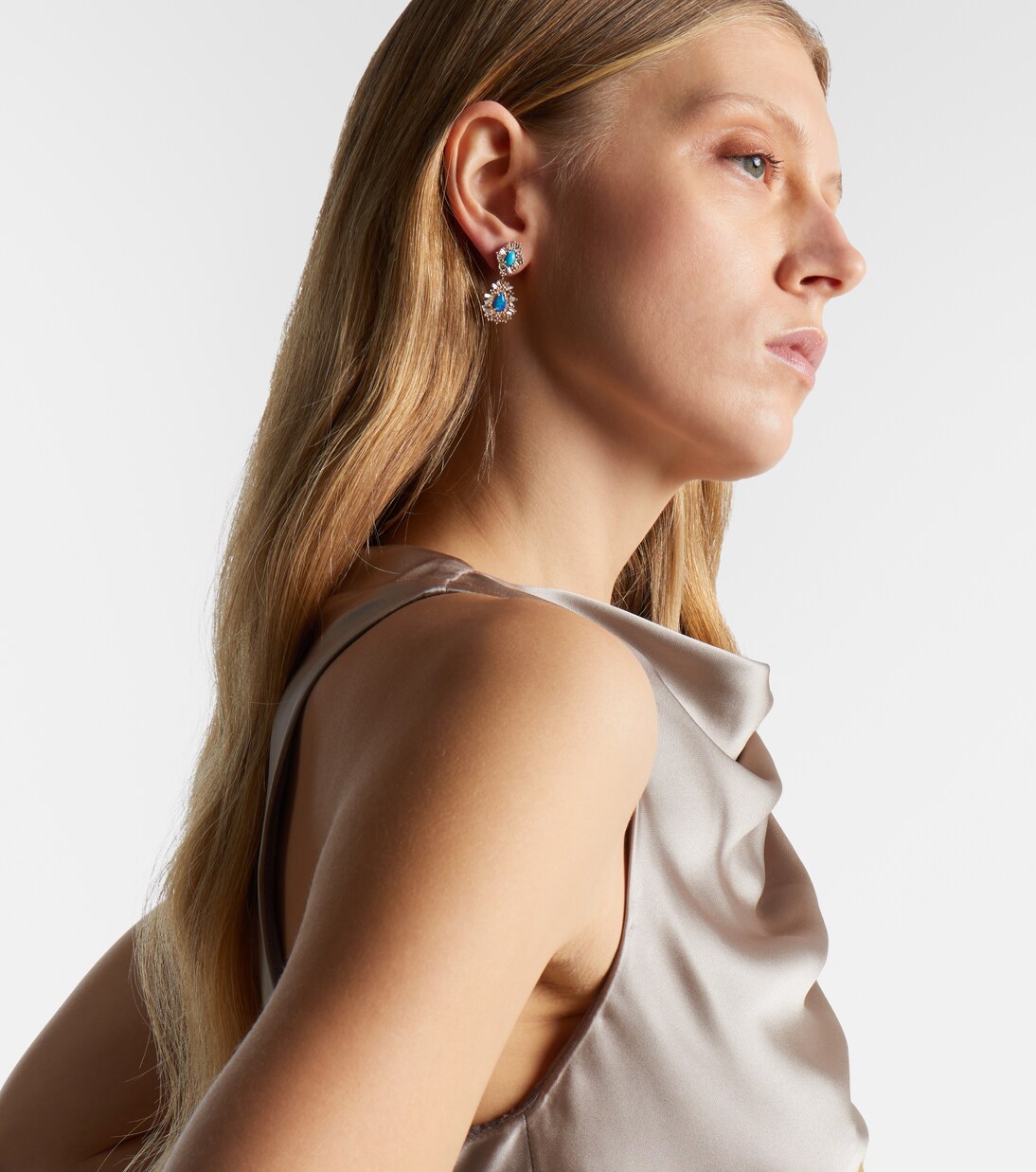 18kt gold (750/1000) earrings with gemstones | Suzanne Kalan