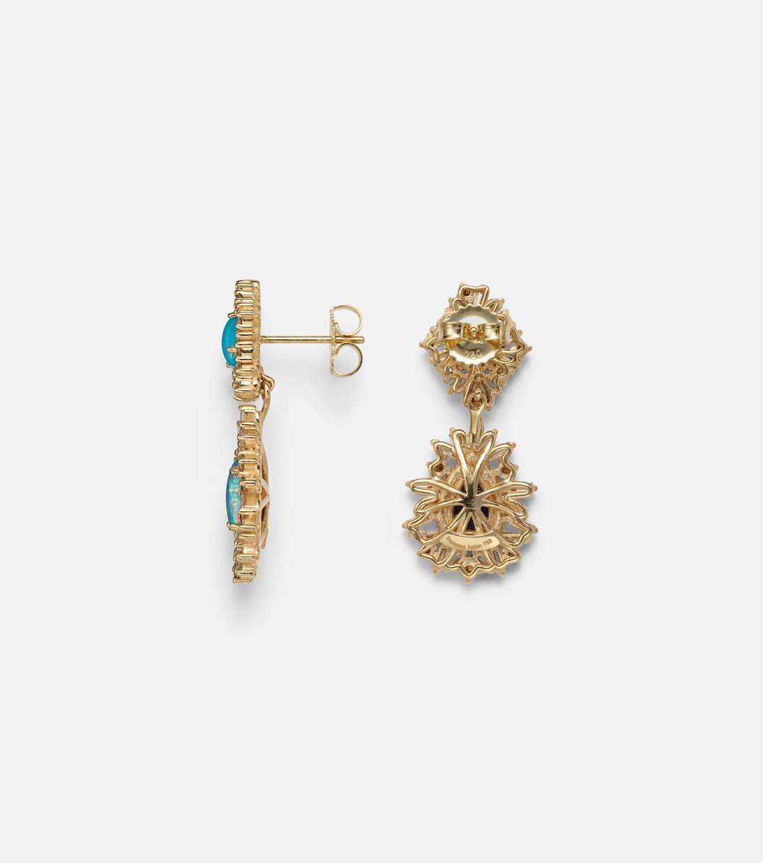 18kt gold (750/1000) earrings with gemstones | Suzanne Kalan