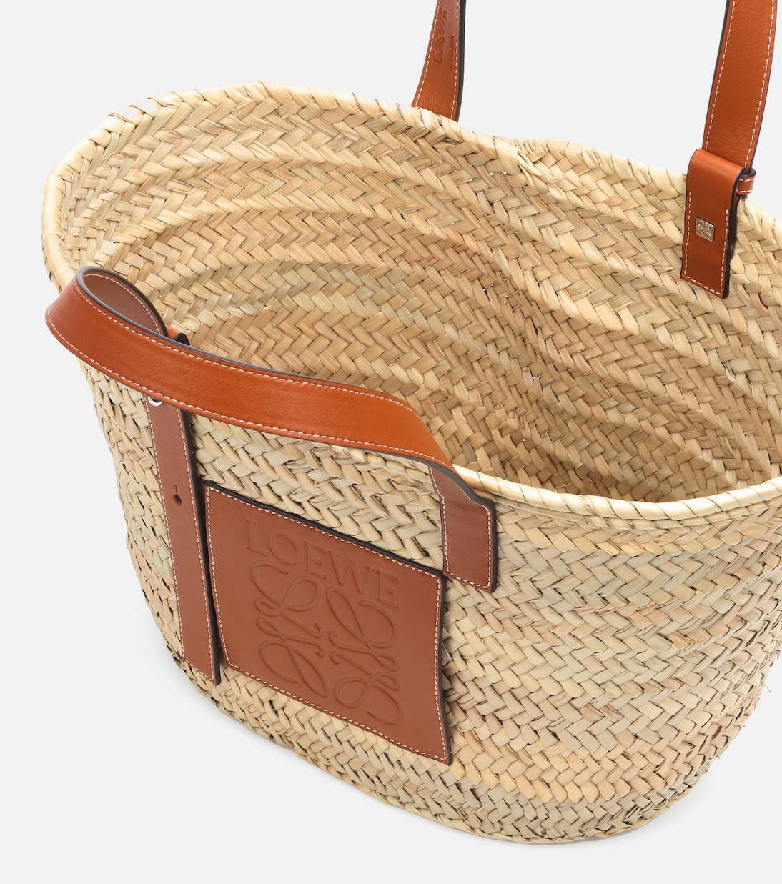 Shopper Medium in foglie di palma e pelle | Loewe