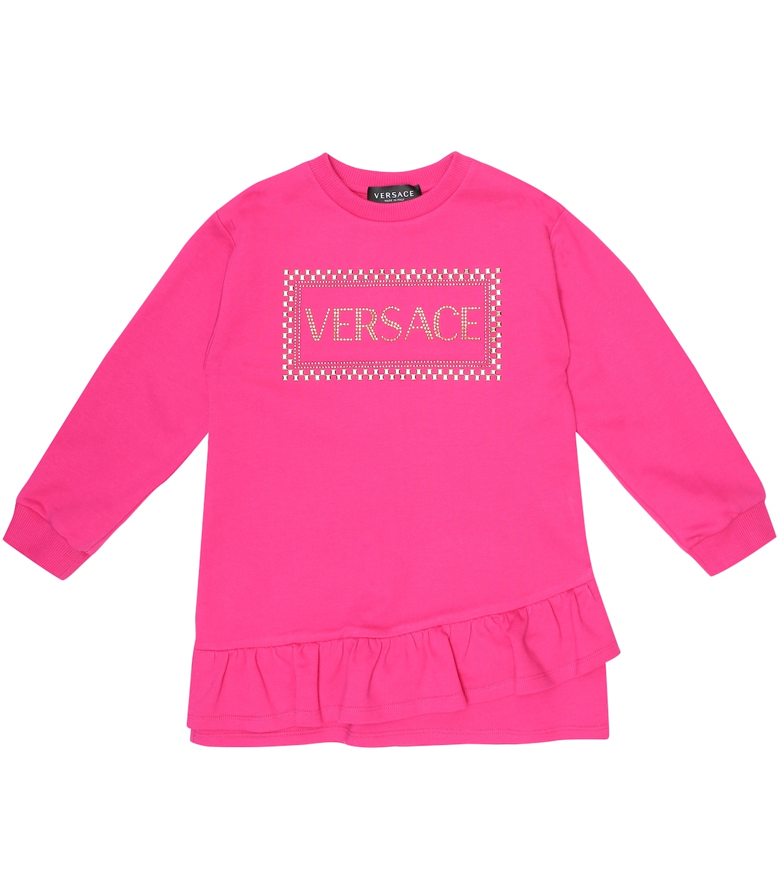 Abito in cotone con stampa | Versace Kids