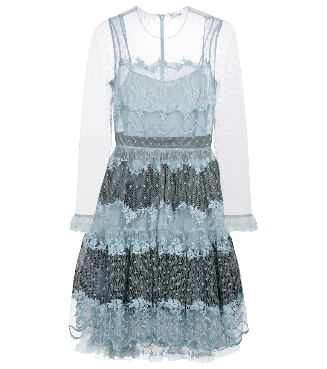 Vestido corto de encaje a capas | REDValentino