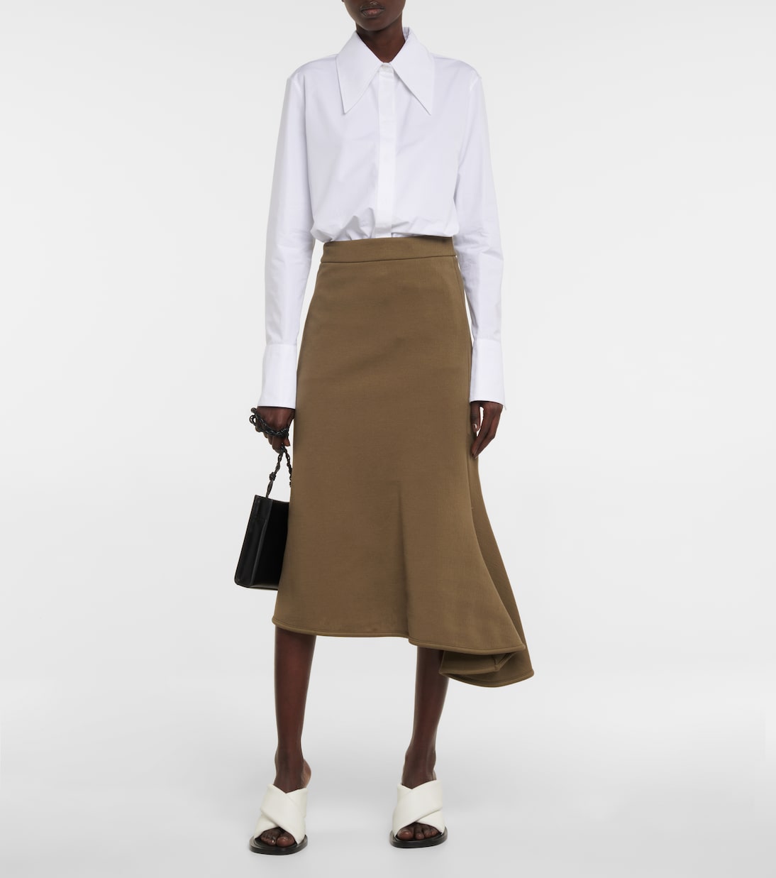 Falda midi de crepé | Jil Sander
