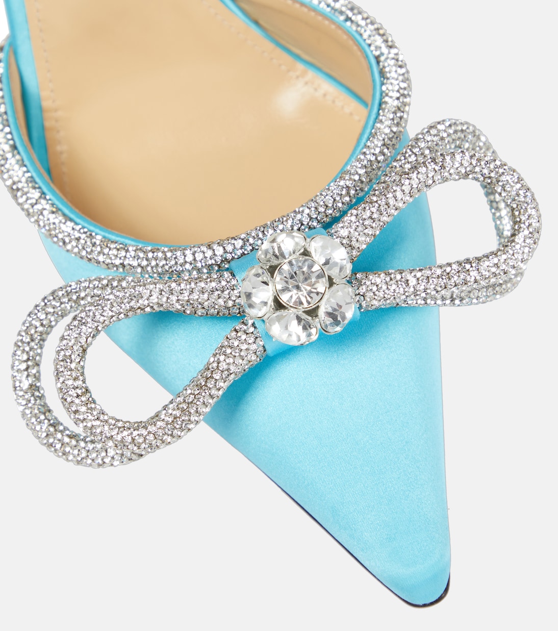 Double Bow embellished satin pumps | Mach & Mach