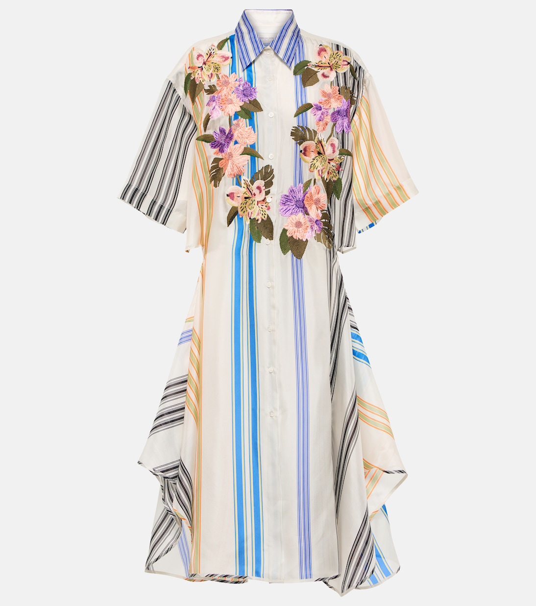 Floral striped shirt dress | Dries Van Noten