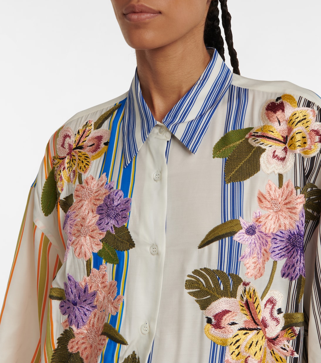 Floral striped shirt dress | Dries Van Noten