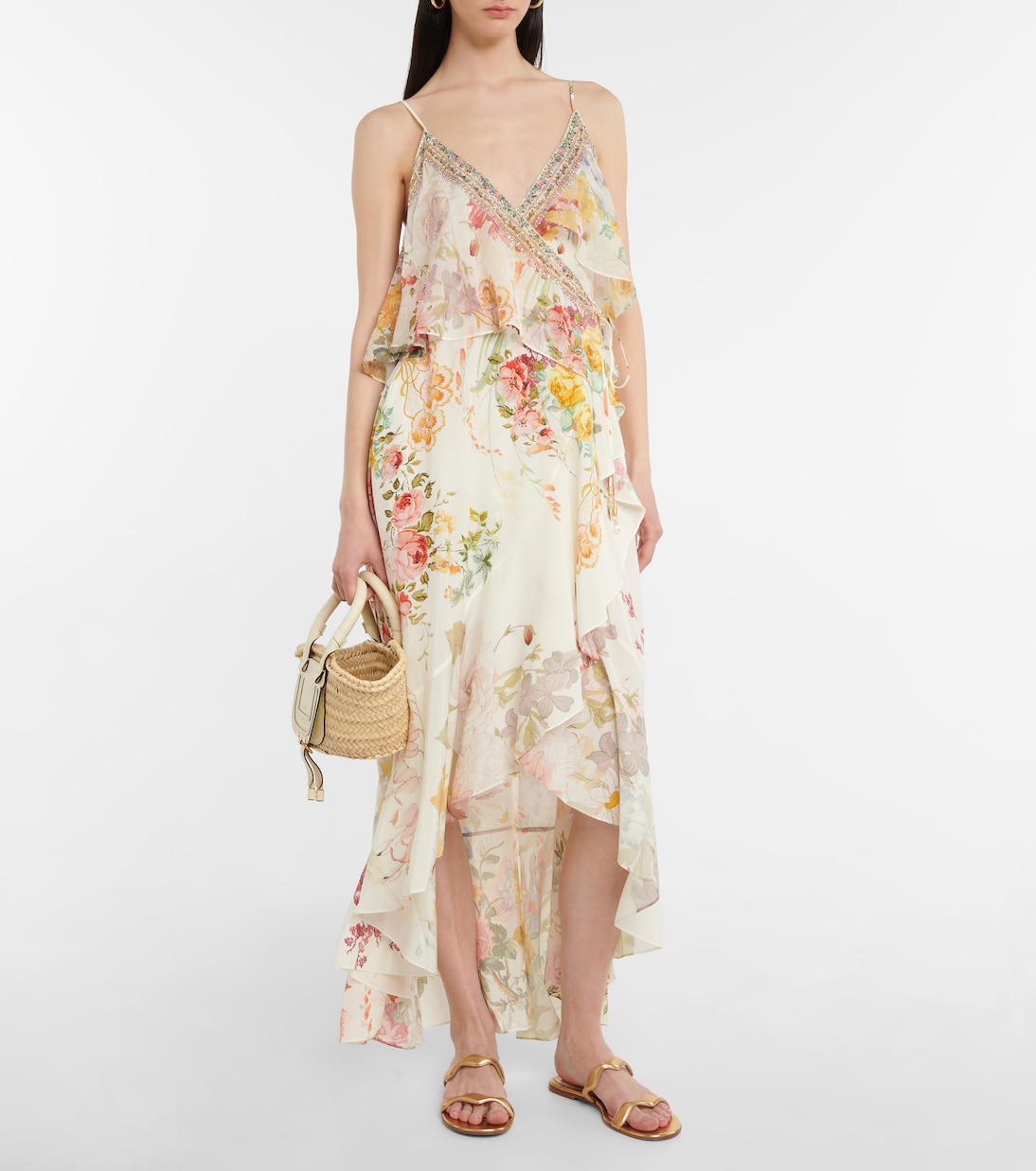 Bedrucktes Slipdress aus Seide | Camilla