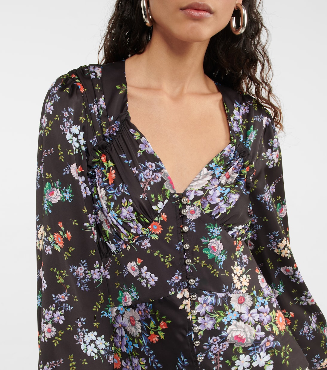 Floral satin blouse | Rabanne