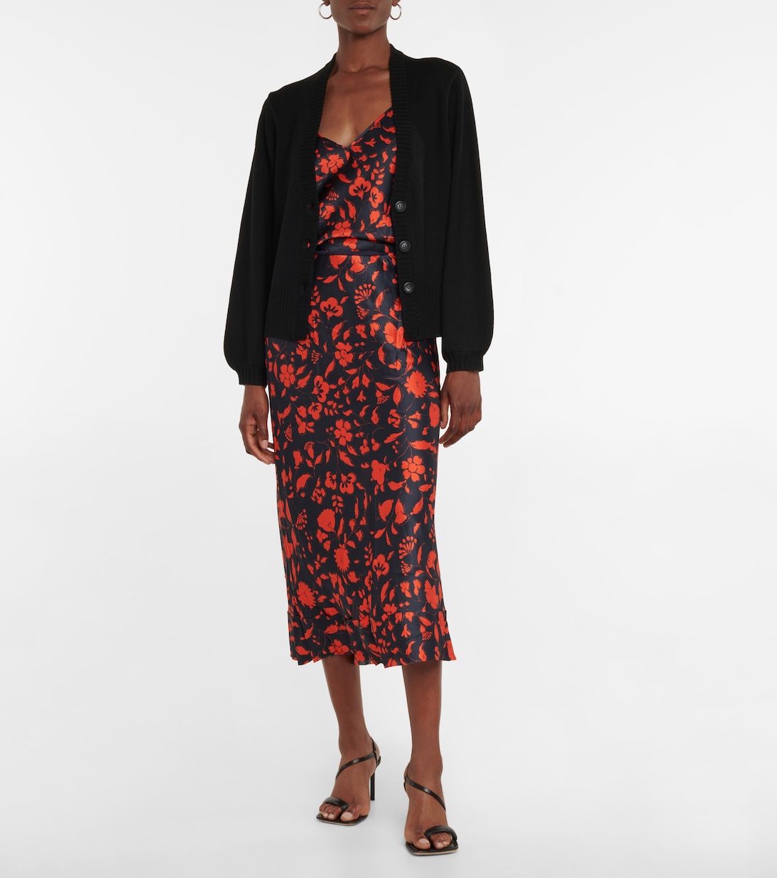 Falda midi Bella de seda floral | Lee Mathews