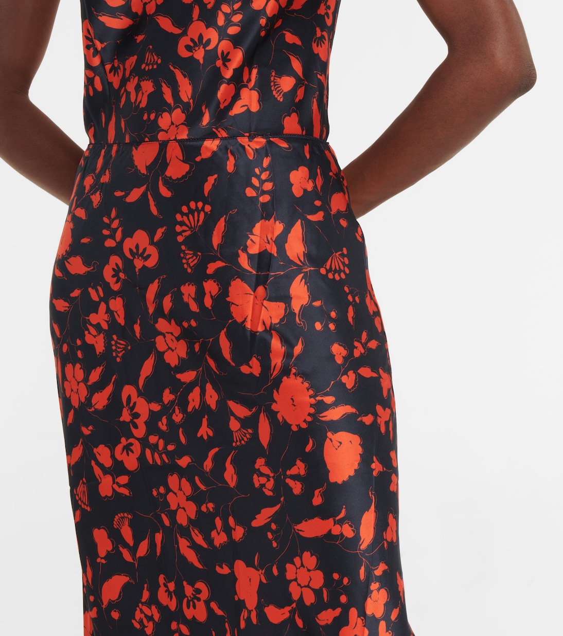 Falda midi Bella de seda floral | Lee Mathews