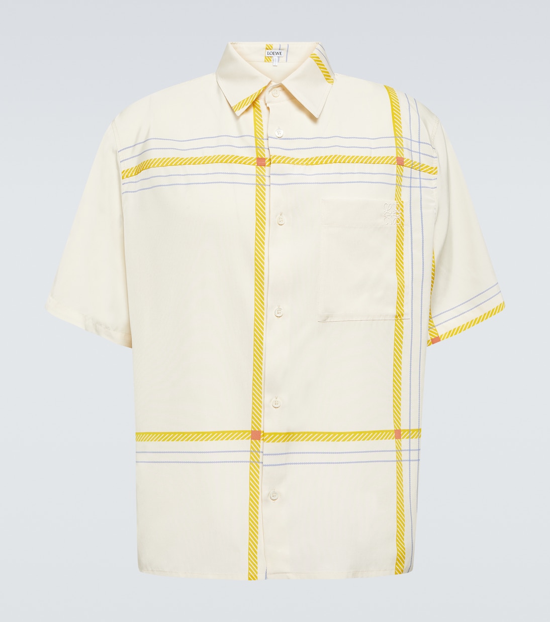 Camisa de seda y algodón a cuadros | Loewe