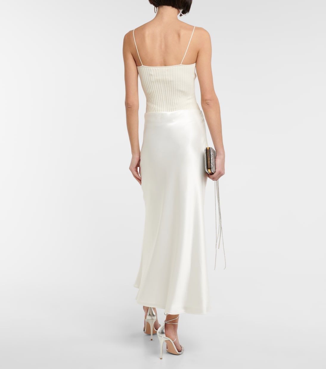 Bridal - Gonna midi in raso | Galvan