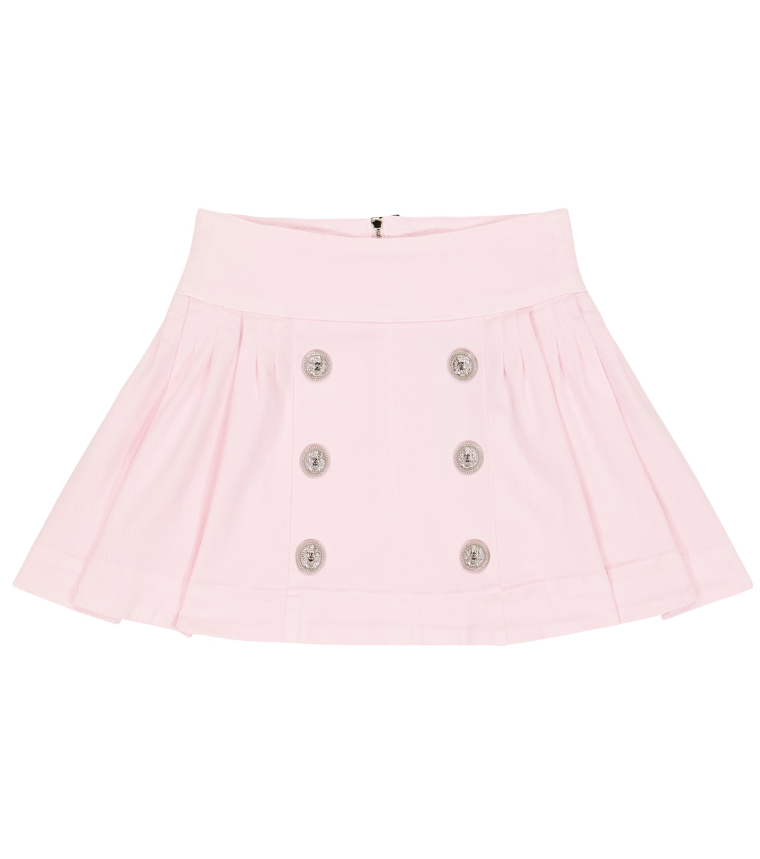 Falda de algodón plisada con botones | Balmain Kids