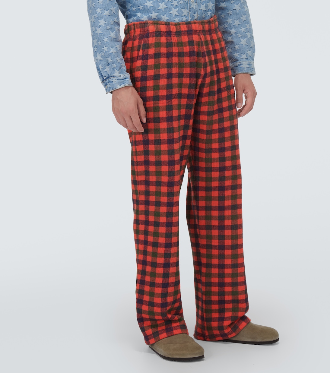 Pantaloni regular in cotone a quadri | ERL