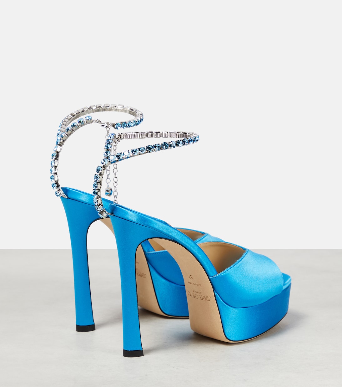 Sandali Saeda 125 in raso con cristalli | Jimmy Choo