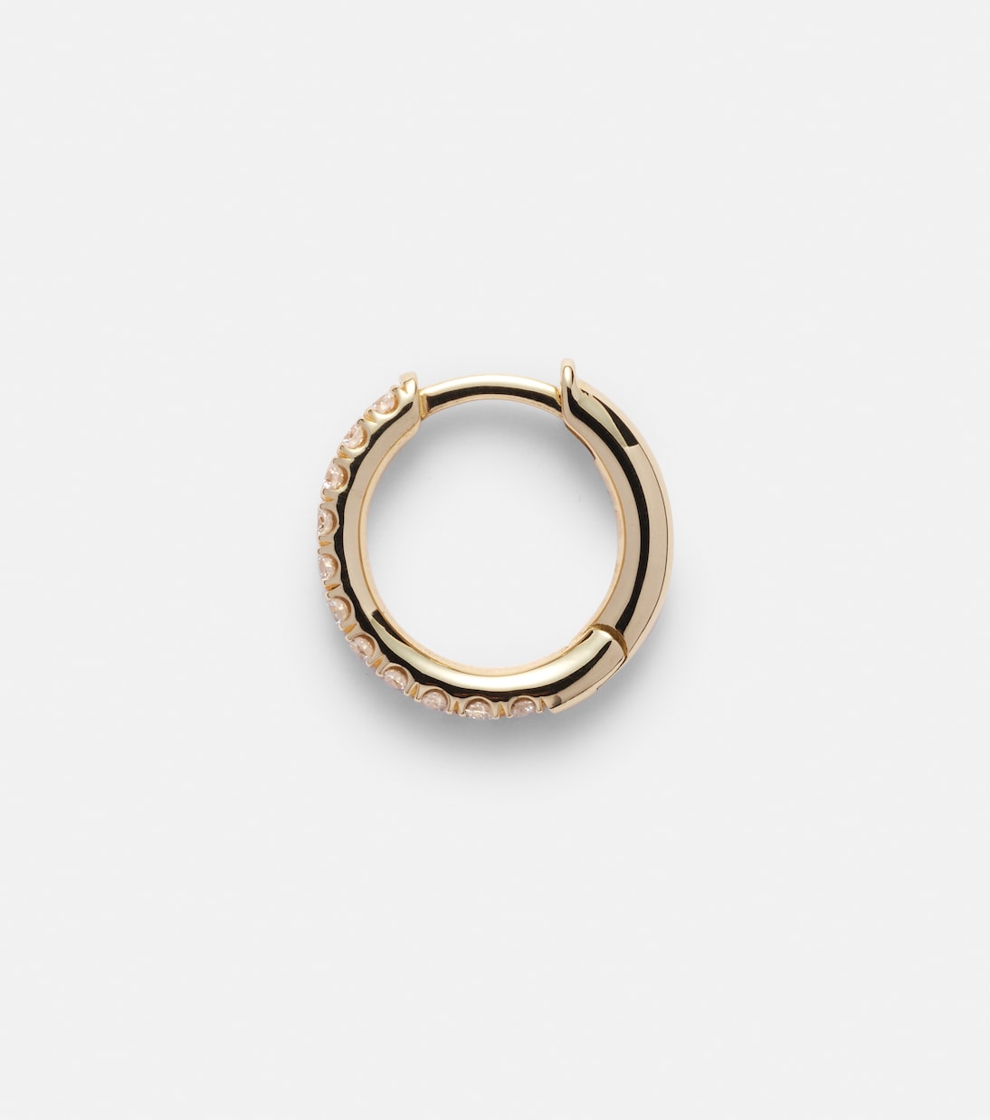 Boucle d’oreille unique Mini Micro Hoop Pavé en or 18 carats et diamants | Spinelli Kilcollin