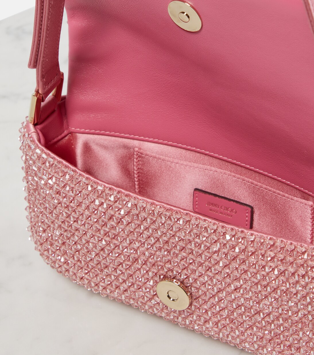 Sac Avenue Mini en satin à ornements | Jimmy Choo