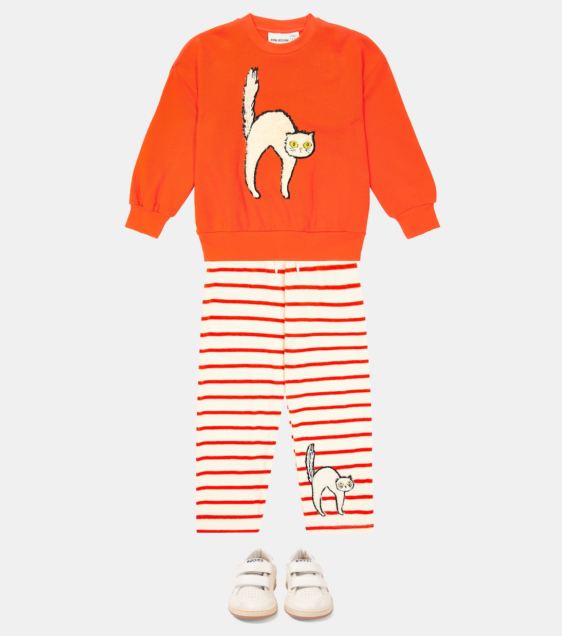 Pantaloni sportivi in velluto a righe | Mini Rodini