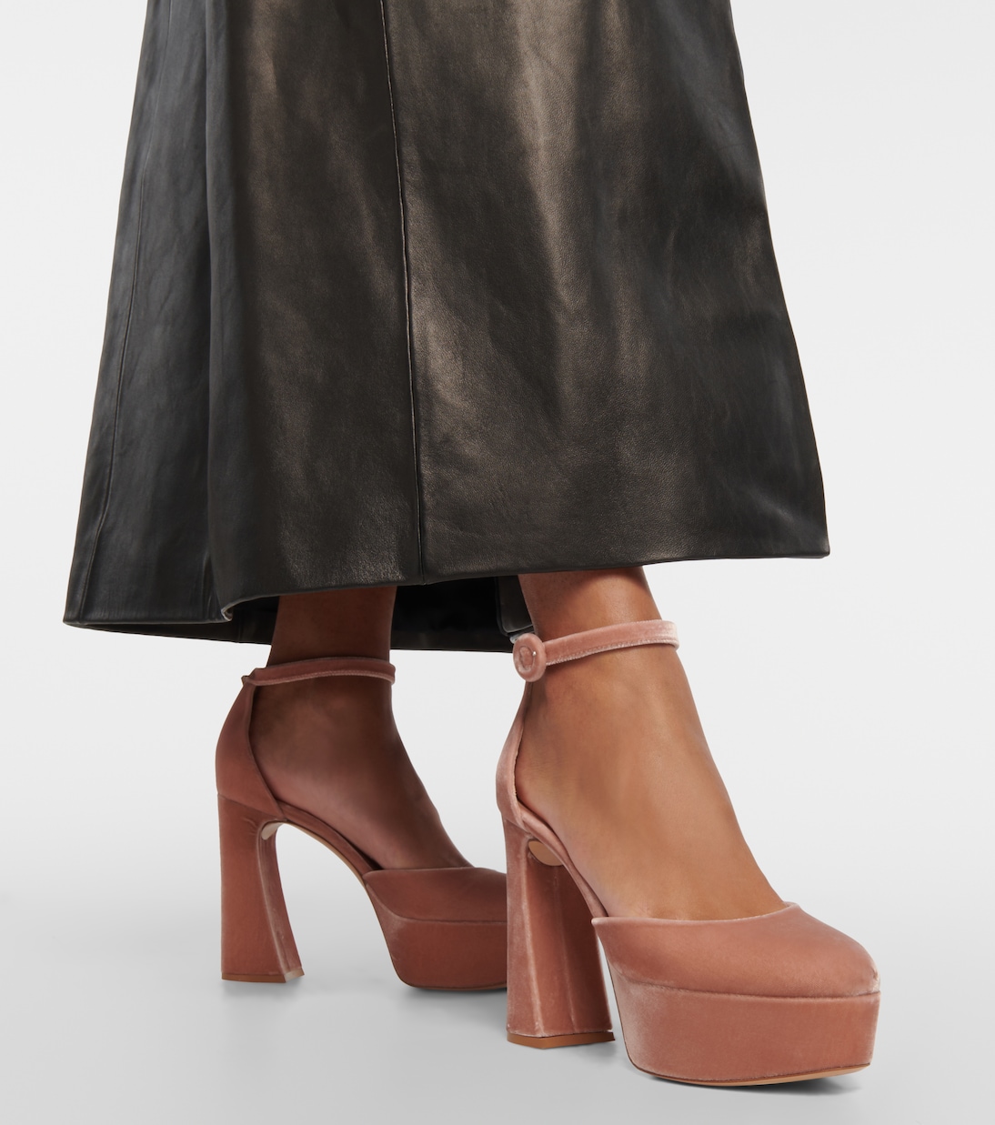 Plateau-Pumps Holly 120 aus Samt | Gianvito Rossi