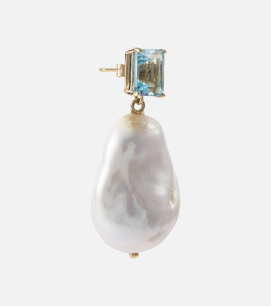 Ohrringe aus 14kt Gelbgold mit Topas und Barockperlen  | Mateo