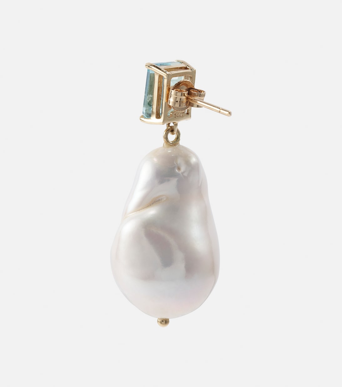 Ohrringe aus 14kt Gelbgold mit Topas und Barockperlen  | Mateo