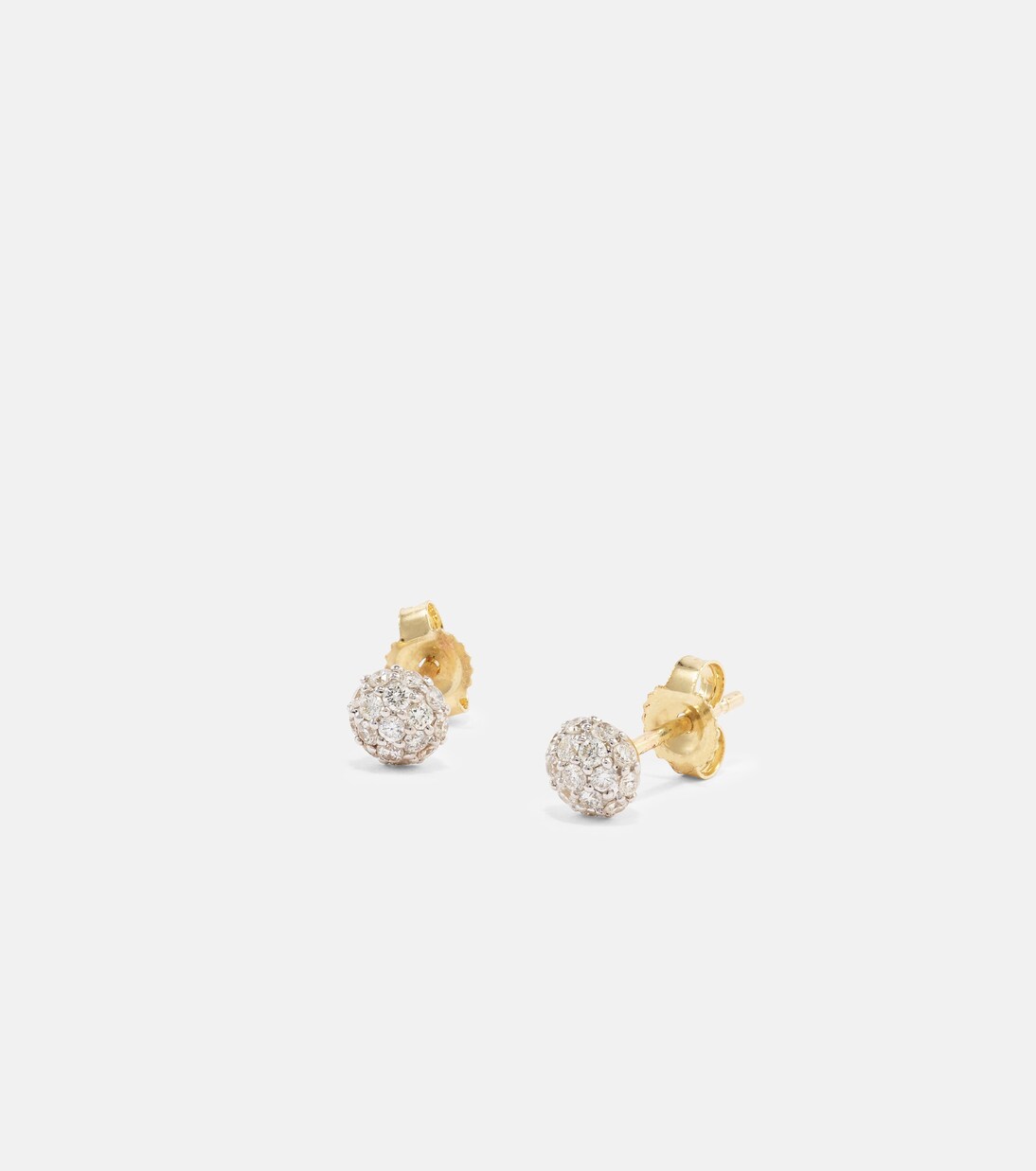 Orecchini in oro 10kt con diamanti e dettaglio specchiato - Stile giovane e raffinato